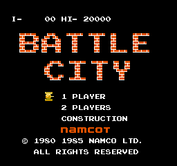 Battle City (Japan) Title Screen